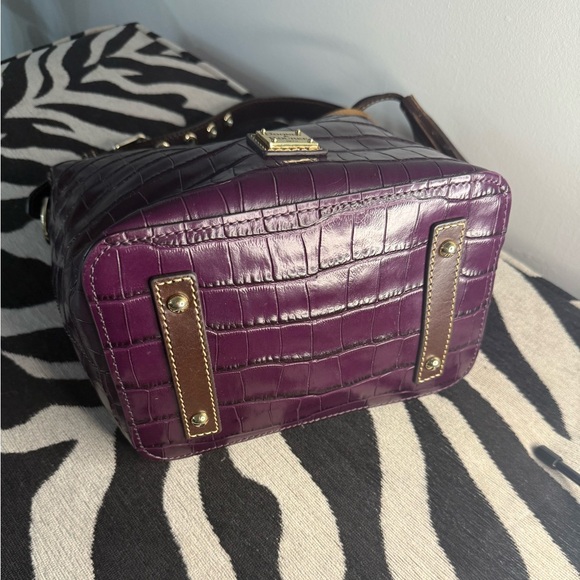 Dooney & Bourke Plum Croc-Embossed Shoulder Bag - Picture 5 of 15